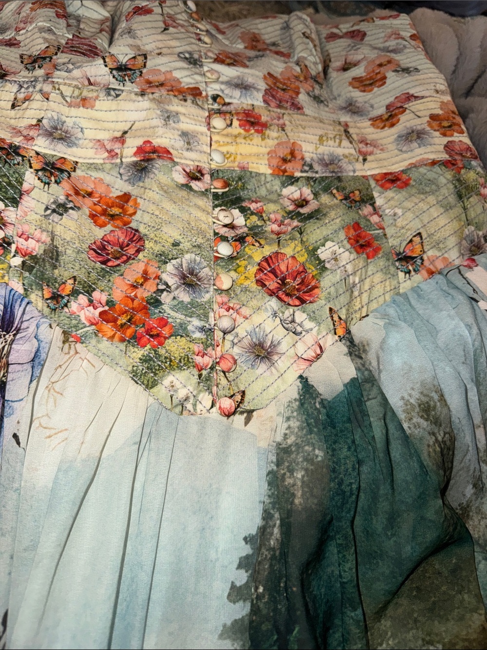 Anthropologie Floral & Butterfly Midi Dress - Multicolor - Picture 6 of 16